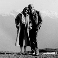 Vittorio Cini con Lyda Borelli sulle Dolomiti